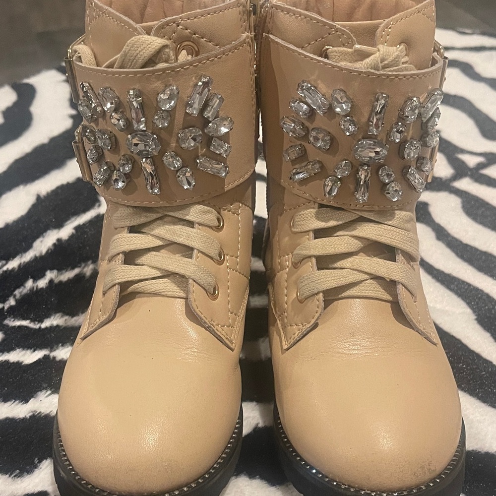 Kurt Geiger Mini Stoop Boots with Crystal Embellishments Sz 13